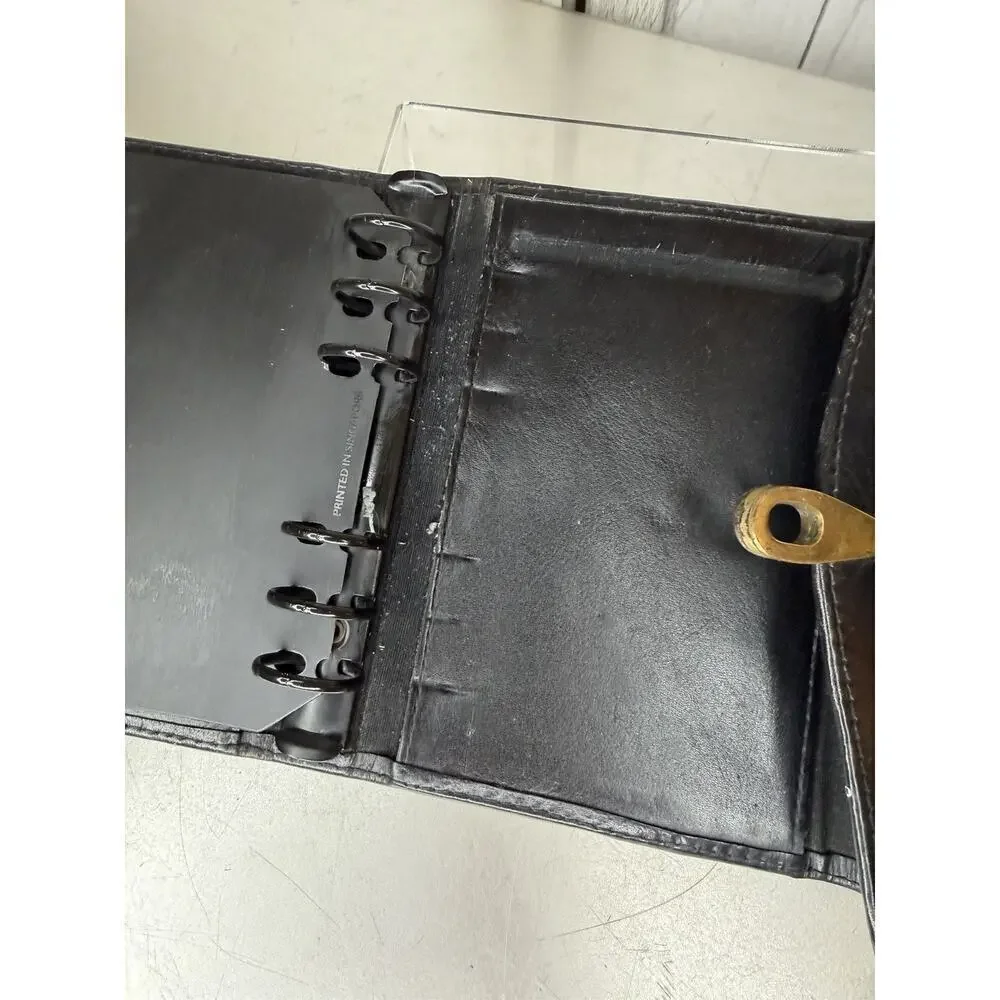 Prizmic & Brill Woven Leather Turnlock Organizer Planner Made Singapore RARE